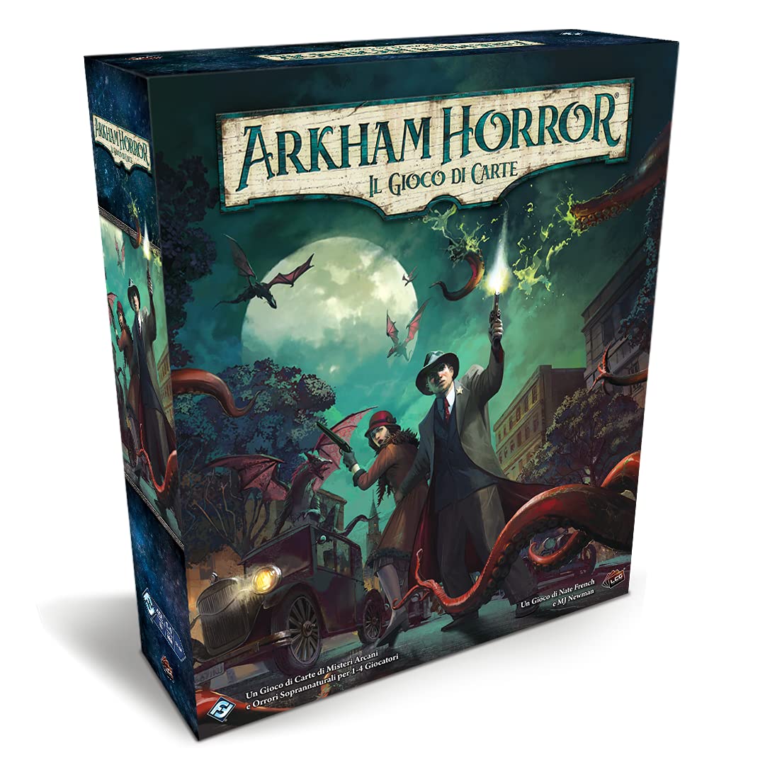 Asmodee - Arkham Horror: The Card Game, LCG, Base Set Updated 2021-1-4 Players, 14+ Years, Italian Edition