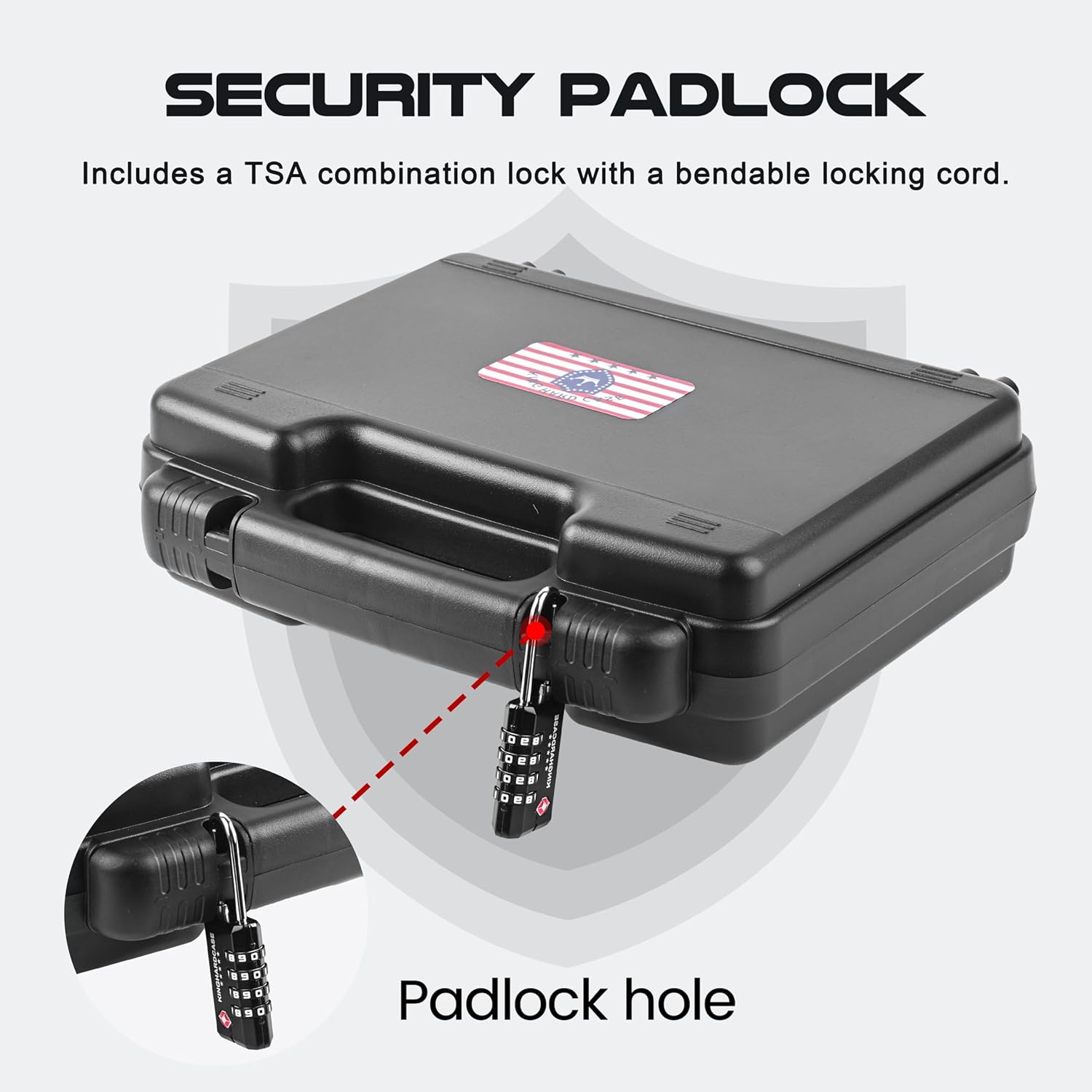 Pre-Cut 9mm Gun Case with 1 TSA Lock, Lockable Hard Handgun Case for Pistols & Revolvers – Shockproof, Portable Gun Storage & Transport - Image 4