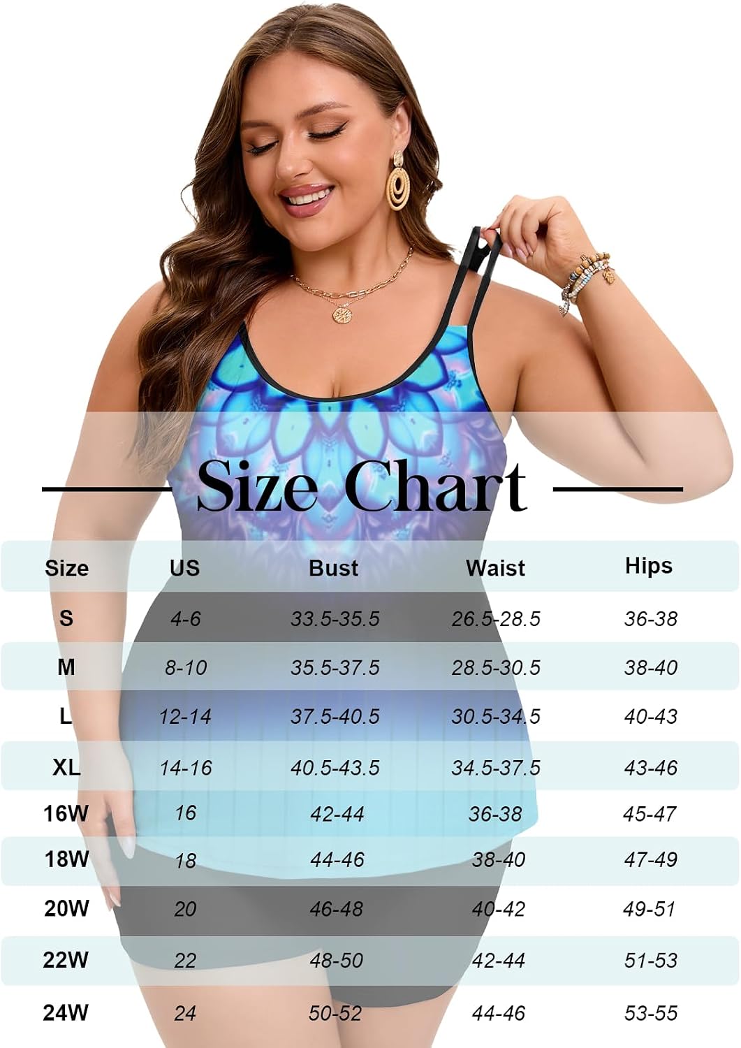 Arolina Tankini Swimsuits for Women Tummy Control Two Piece Bathing Suits Flowy Swim Tops with Boy Shorts thumbnail