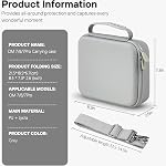 Osmo Mobile 7/8/7P Cas, Portable PU Sac à épaule pour DJI OM 7/8/7P Gimbal, avec Mesh intérieur, étui de transport de protection, Gris clair