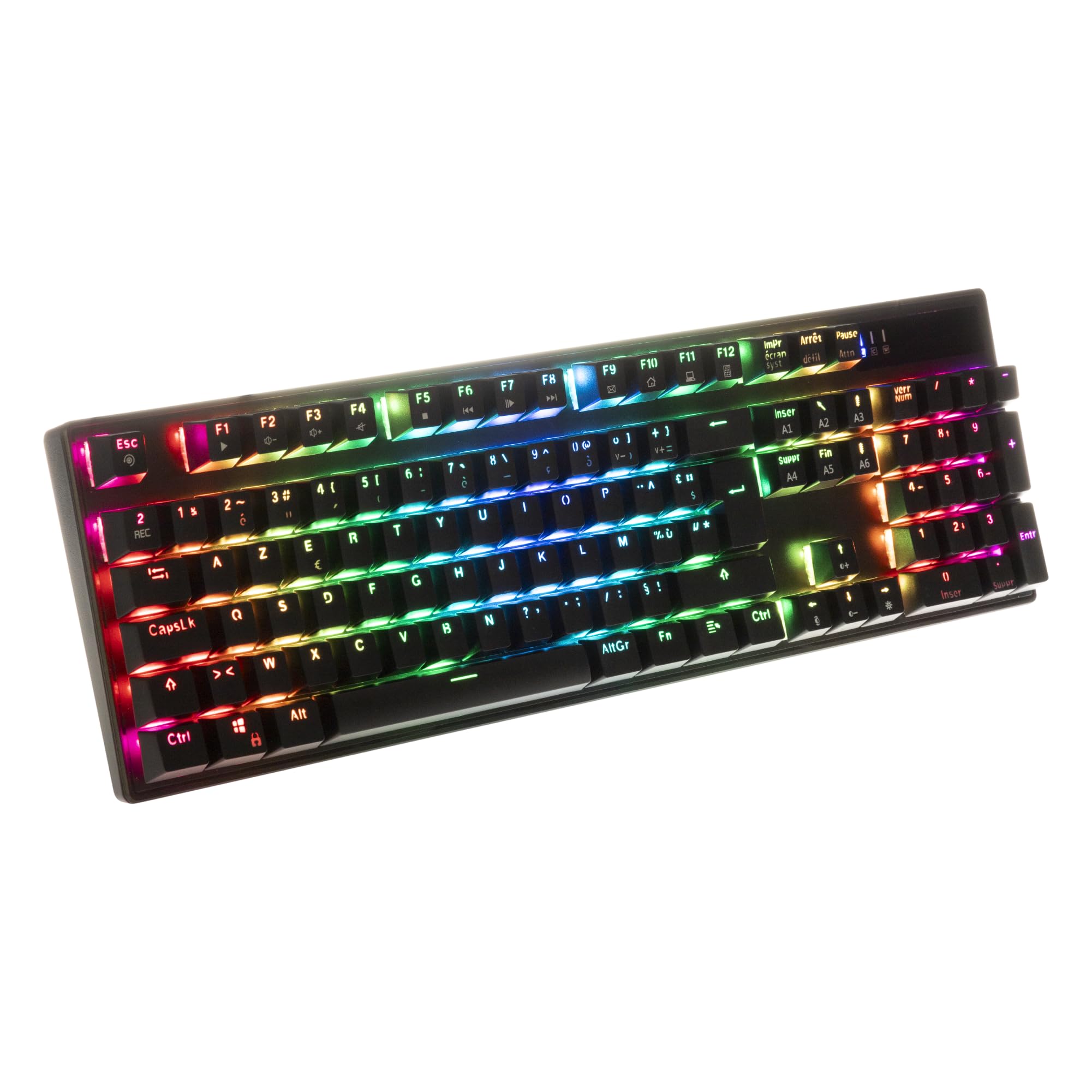 Onlan – CA-​240 – Clavier Gamer étendu - 105 Touches – Mécanique Switch Rouge – Anti ghosting Complet N-​Key Rollover– Rétro-​éclairage RGB – Cordon USB tressé