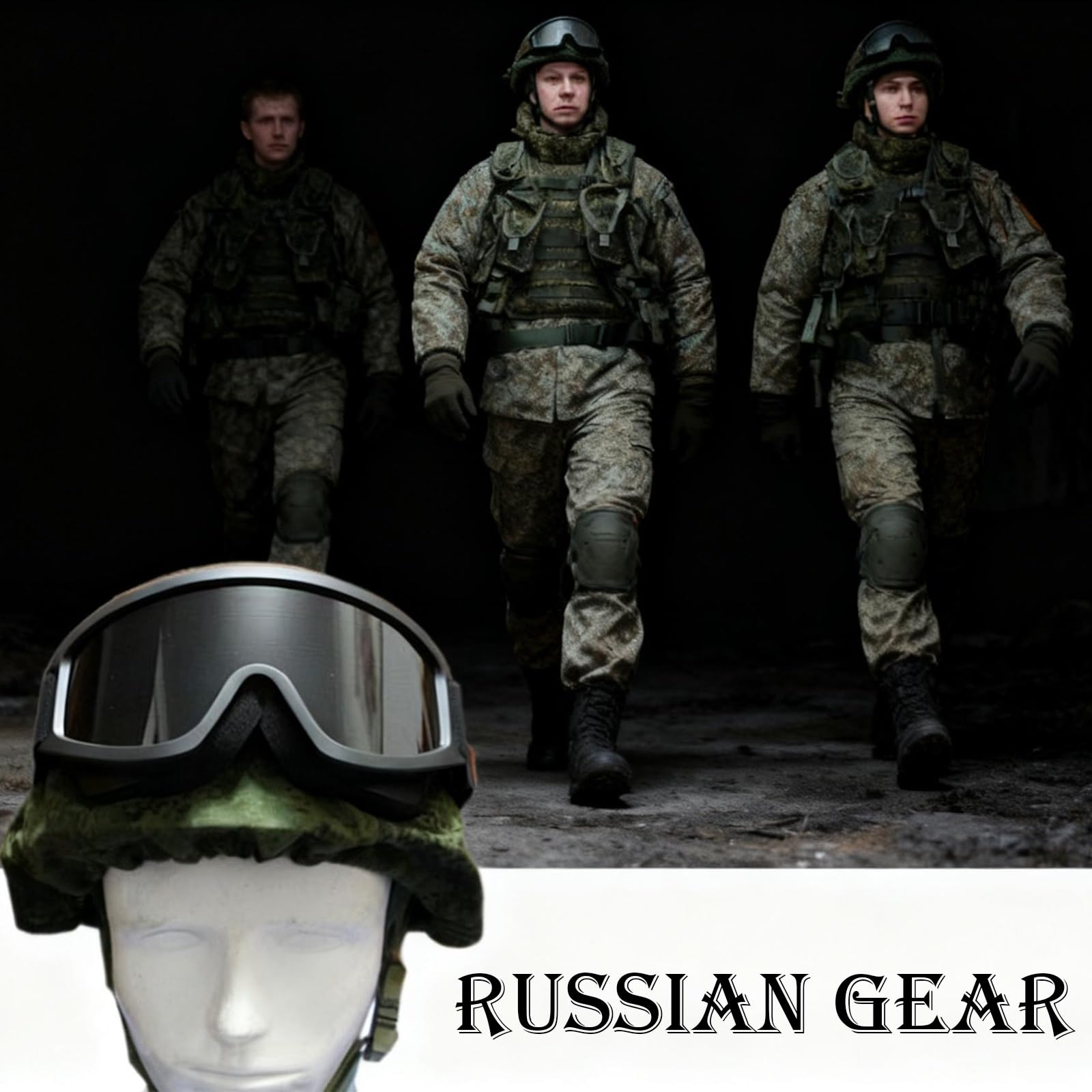 Komplettes Set Russischer Ausrüstung, Schnelle Taktische Stoßhelme, Grüne Camouflage-Cosplay-Outdoor-Feld-Airsoft-Paintball-Ausrüstung