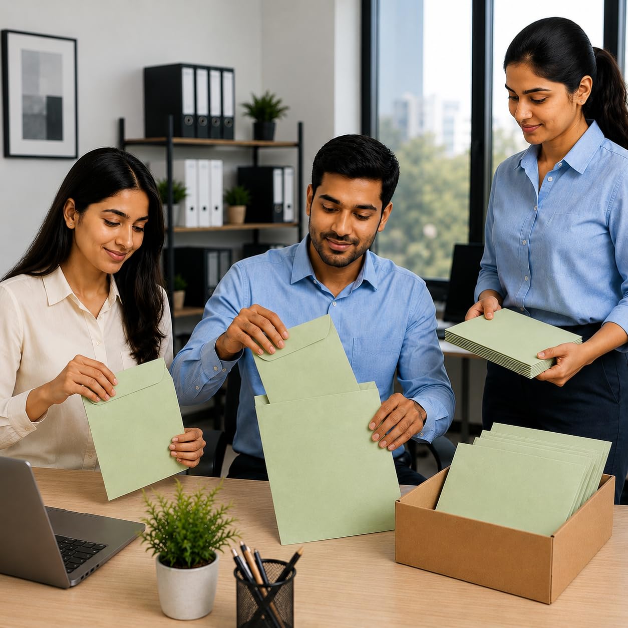 NSSP Paper Cloth Line Envelopes Courier Cover, Green, 14x10 inch (Pack of 500) 4