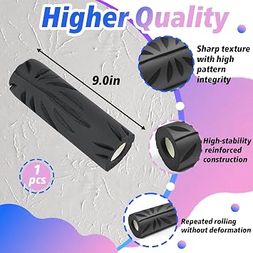 9-inch Crow's Foot Pattern Wall & Ceiling Special Textured Roller, High-Adhesion Drywall Texturing Tool for Uniform Pattern & Effortless Use