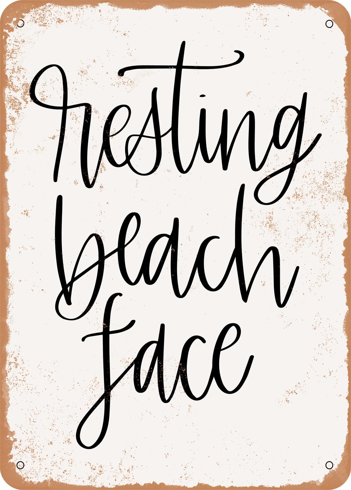 Miaomansenstore Metal Sign - Resting Beach Face - 2 - Vintage Look Home Decor