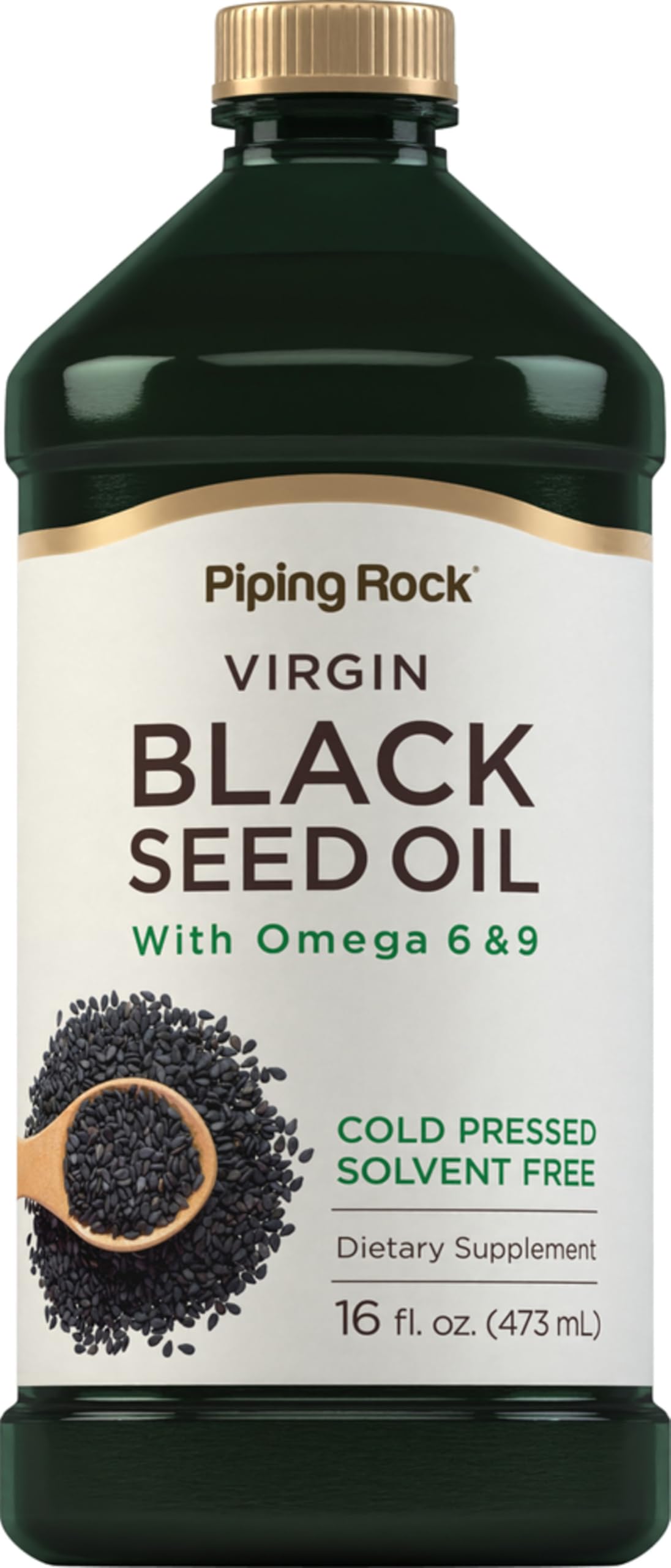 Piping Rock Black Seed Oil Liquid | 16 Ounces | Cold Pressed Nigella Sativa