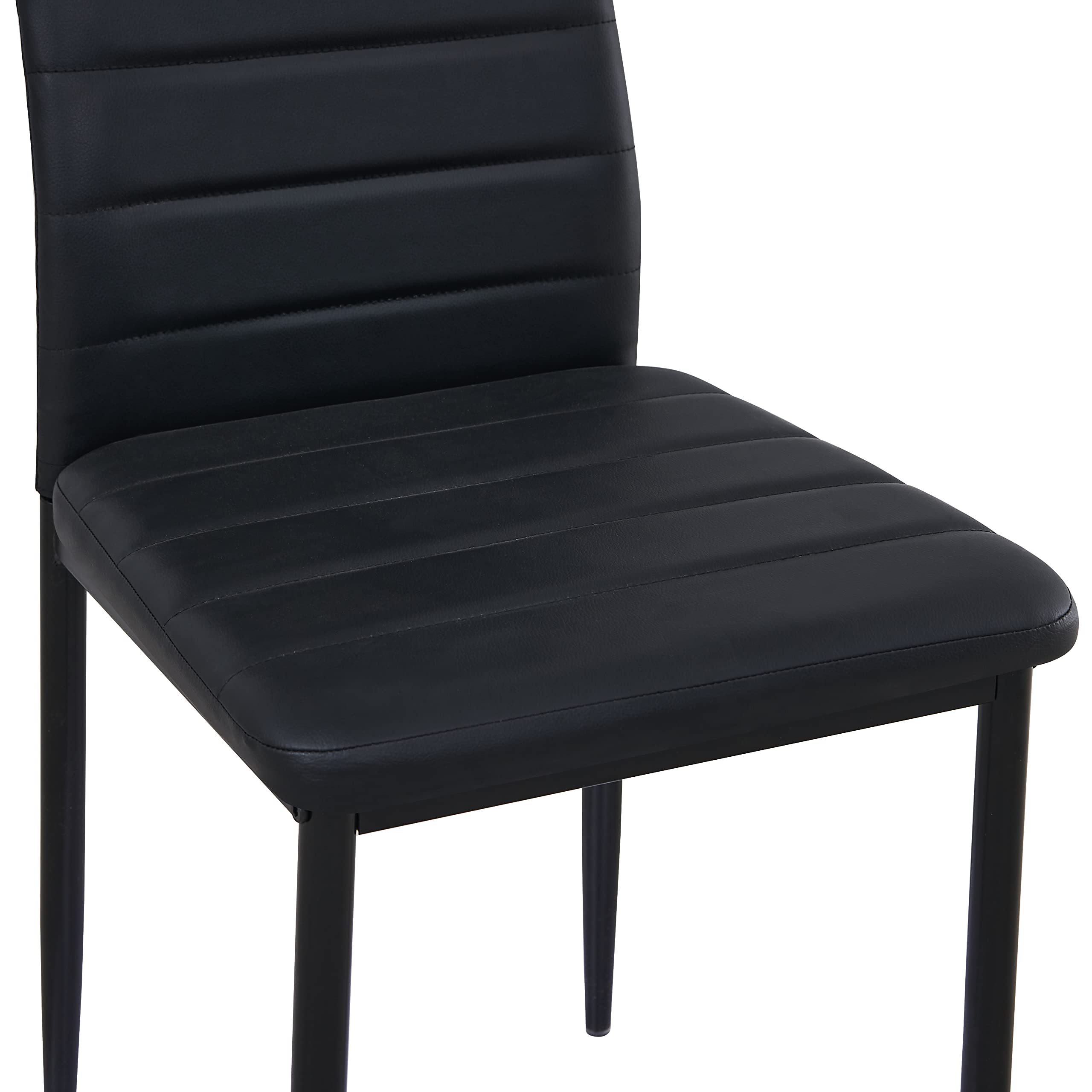 Ensemble de salle à manger rectangulaire en bois avec table 140 x 70 cm et 4 chaises noires pour salon, cuisine ou bureau