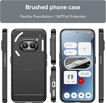 ケース Nothing Phone 2a ケース、A142 ケース カーボンファイバー 耐衝撃 頑丈なシールド ソフト TPU バックカバーケース 何もない電話用 2a ブラック