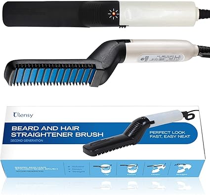 Amazon.com: Plancha de barba, alisador de barba eléctrico mejorado y  alisador de pelo, peine multifuncional para alisar barba y cabello, el mejor  alisador de barba con calor y cepillo alisador de pelo,