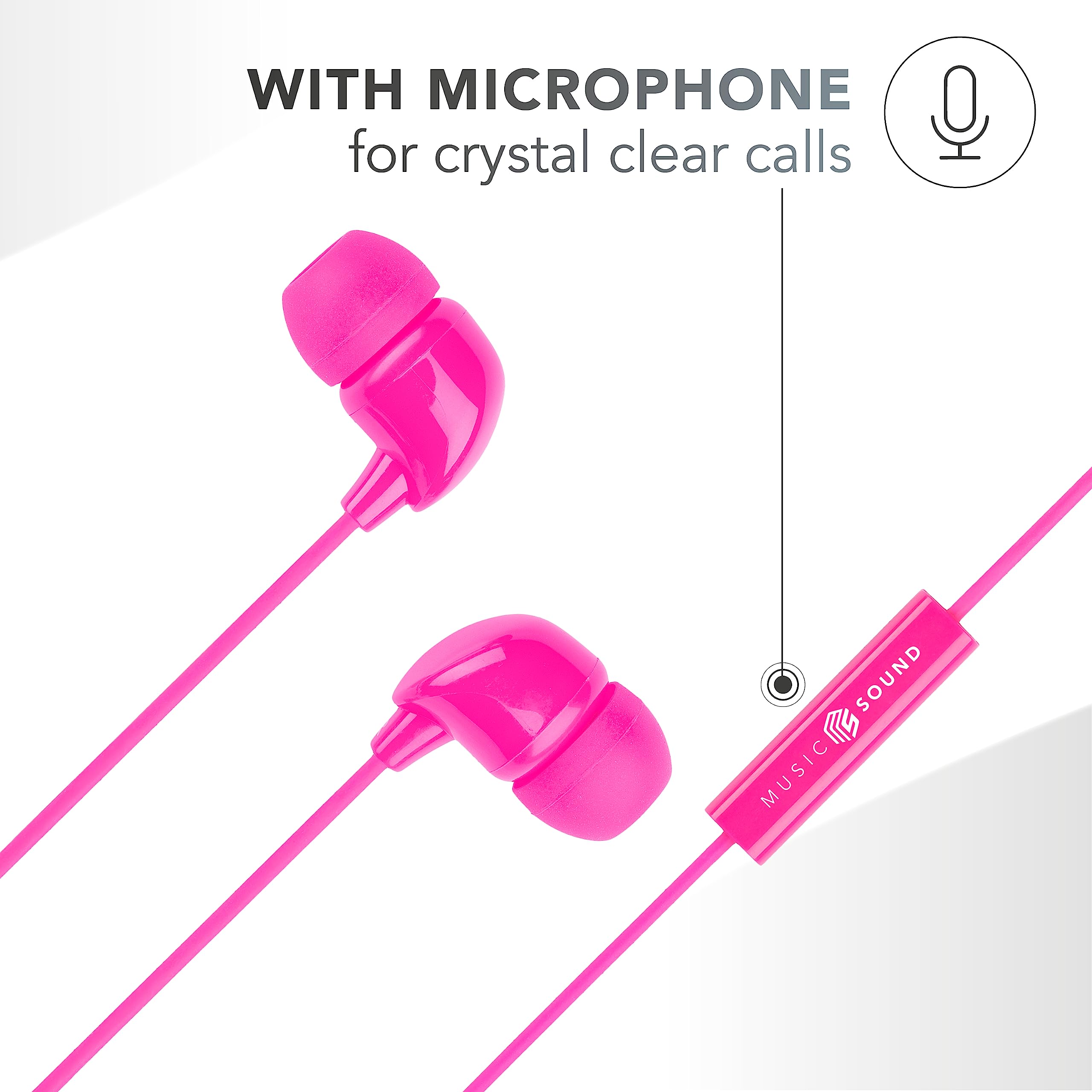 One+ 8042 Cuffia Con Microfono Rosa | Auricolare Stereo Con Jack 3.5mm | Elettronica Per Chiamate E Musica