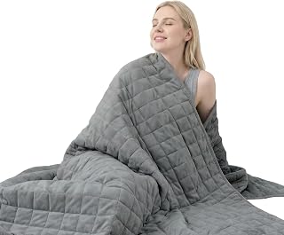 Smart Queen 10lbs Weighted Blanket 48x72 Grey - Soft Glass Bead Heavy Blanket, Machine Washable for Adults, Deep Sleep & Anxiety Relief