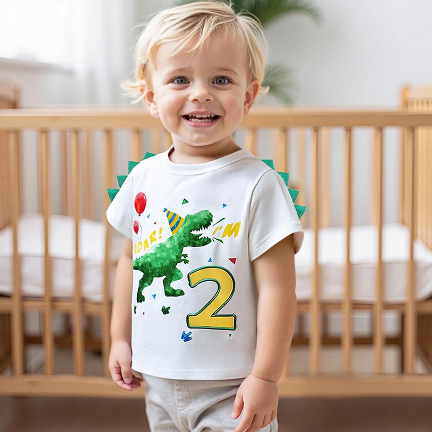 Toddler Kids Baby Boy Birthday T-Shirt Dinosaur Birthday Shirts for Boys Dino B-Day Party Tops Summer - Image 3