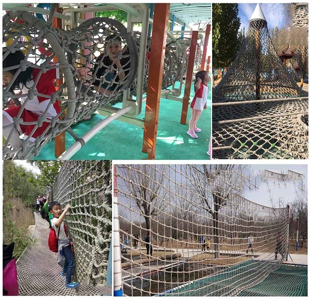 Kids Playground Play Safety Net Outdoor Climbing Cargo Net Playground Sets Double Layers Backyard for Playground (Colour: 6mm*8cm)(1X3m/3.3X9.8ft)