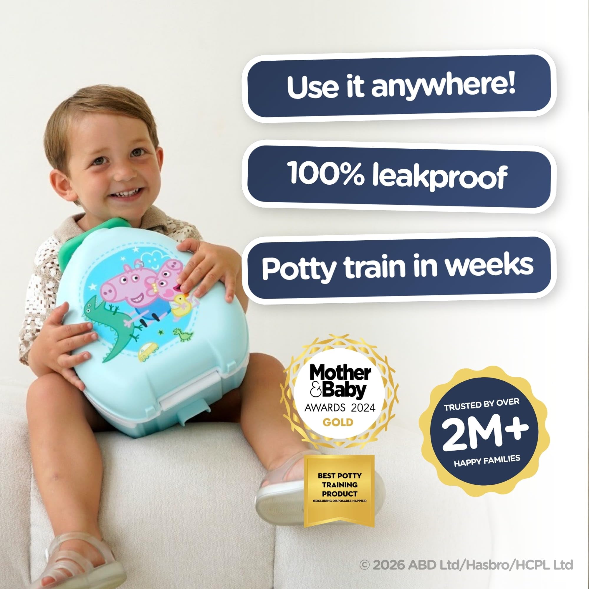 Peppa Pig My Carry Potty - Orinal de viaje con personajes, galardonado asiento de inodoro portátil para niños pequeños para llevar a todas partes (George Pig)