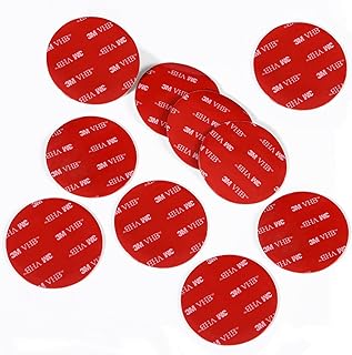 両面テープ 10枚入り 丸型 厚さ1.1mm 超強力 アクリルフォーム両面粘着パッド 吸盤補助シール はがせる両面テープ 防水 耐熱 家庭用 車載用 業務用 (直径50mm)