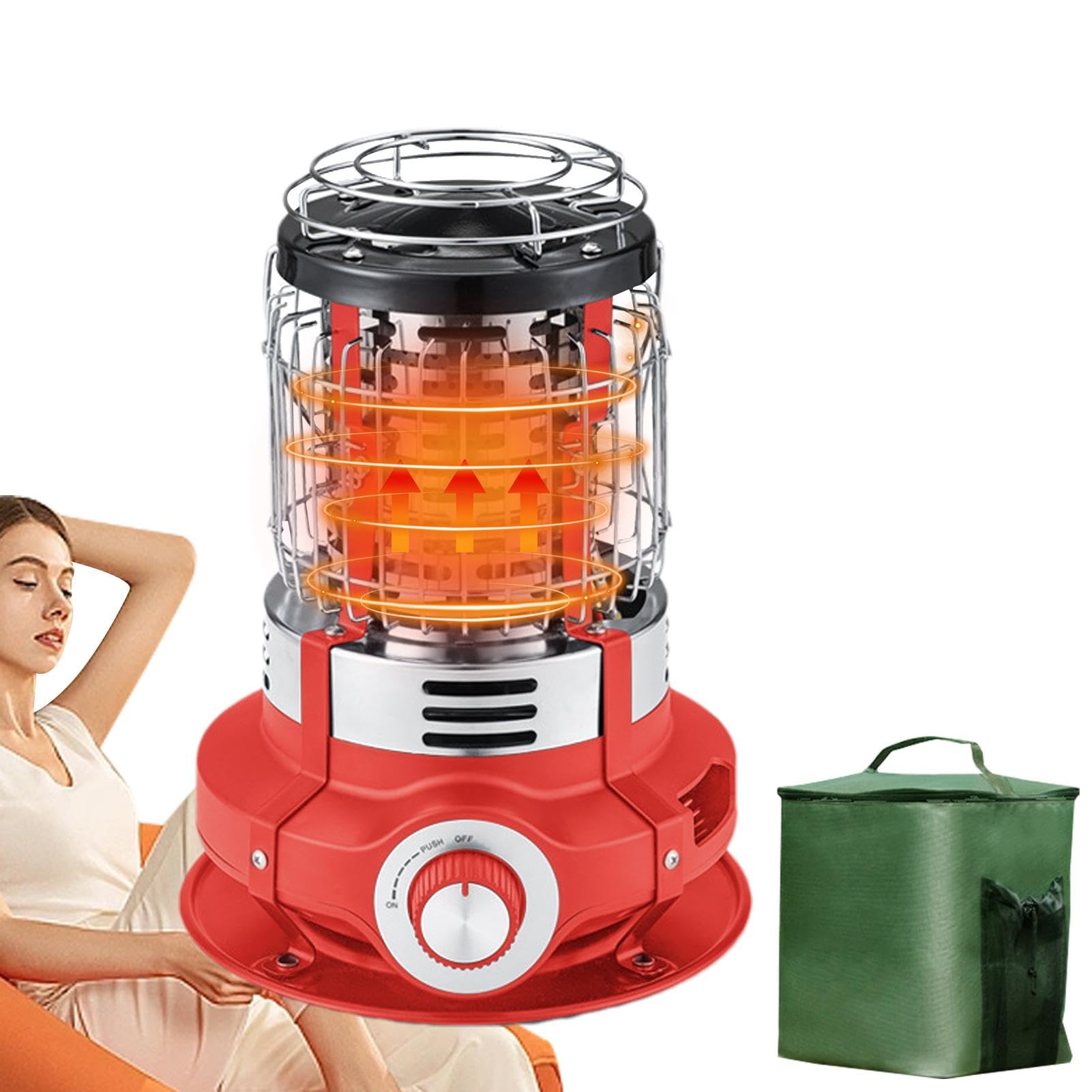 Riscaldatori da esterno per patio,Riscaldatori da patio per uso | esterno | Riscaldatori per garage | Stufa riscaldante per portatile da 1500 W per esterni con protezione antiribaltamento