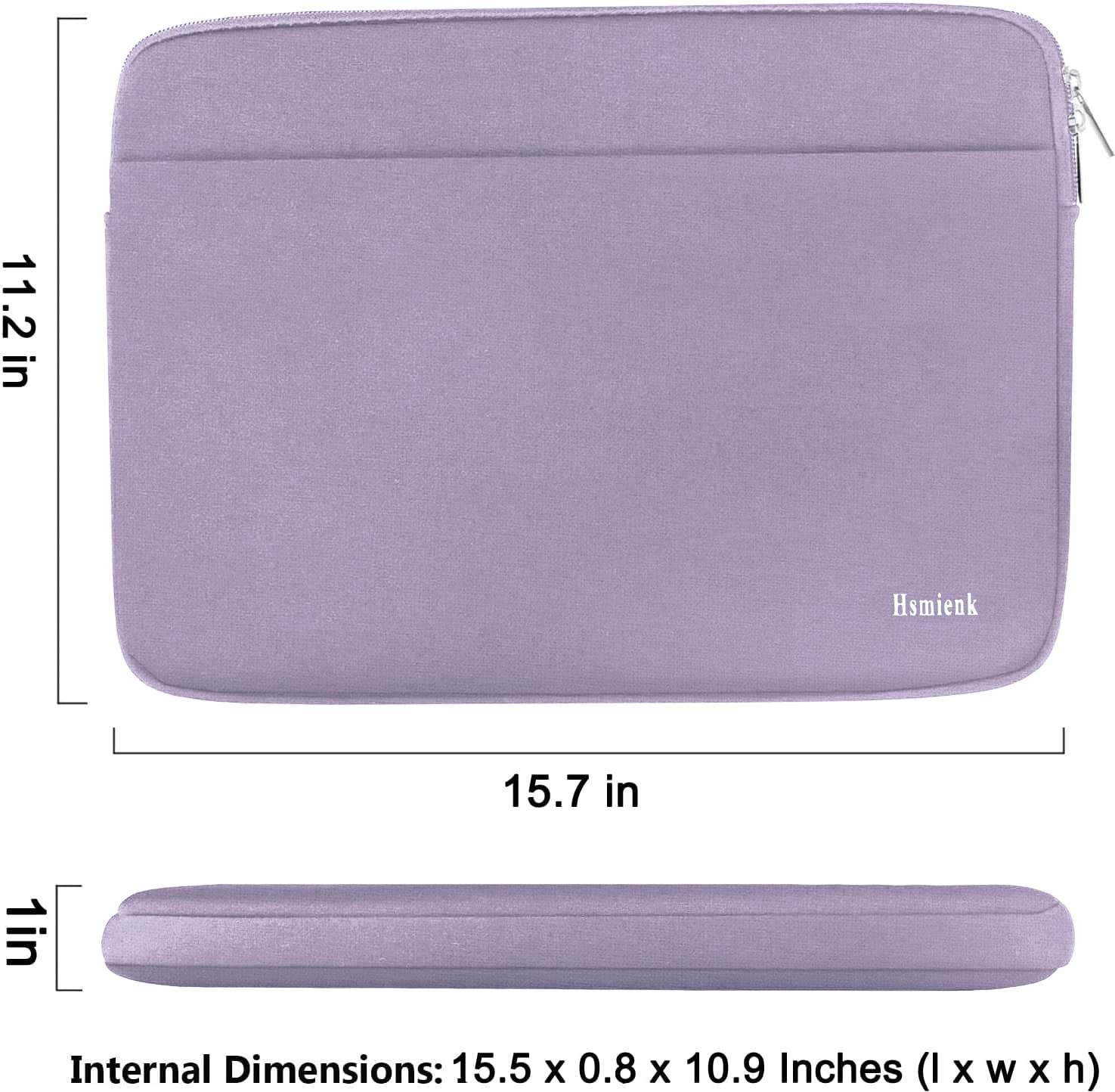 Housse de Protection Antichoc pour Ordinateur Portable 15,6" avec Poche pour Accessoires, HP, ASUS, Dell, Lenovo, Acer - Lilas