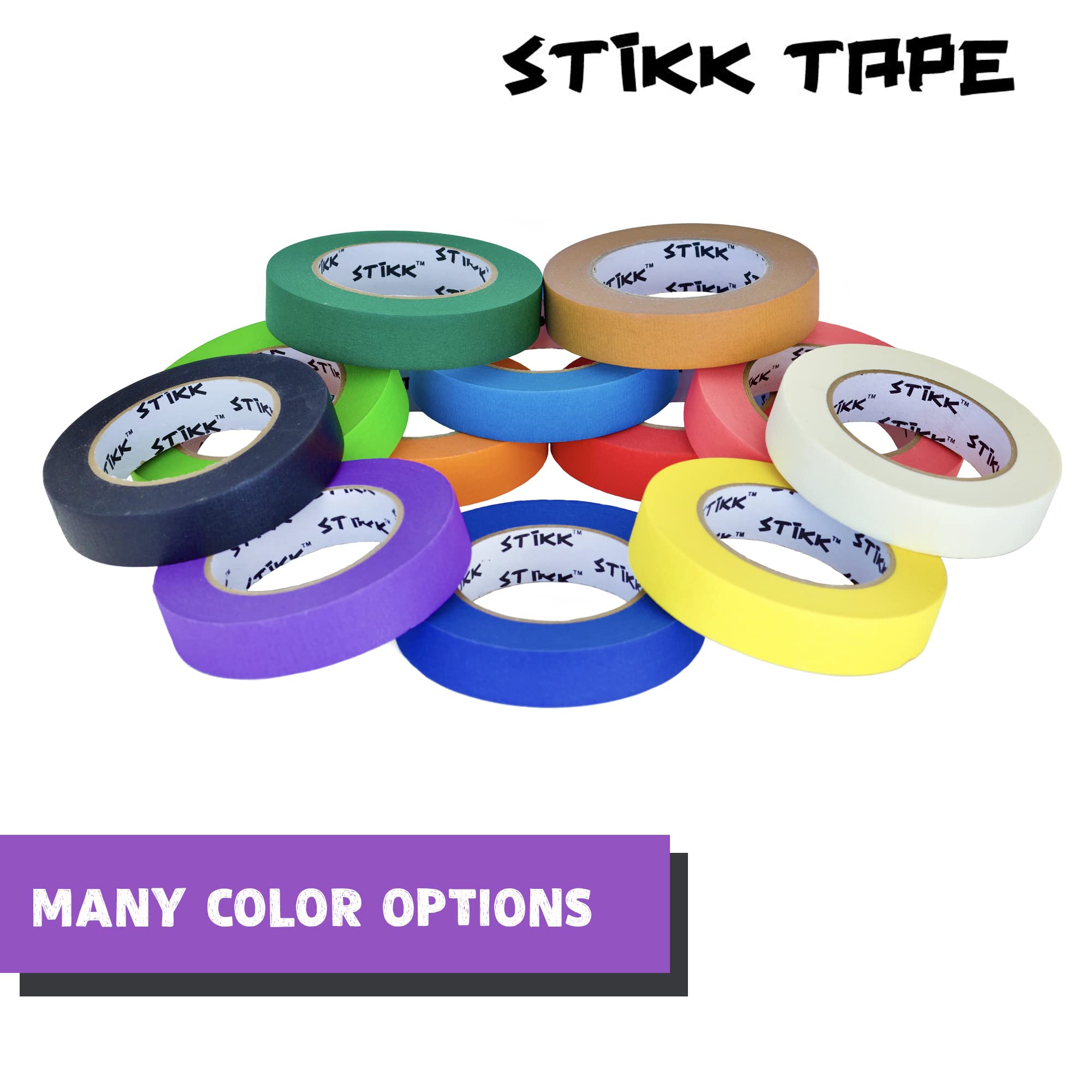 STIKK Cinta adhesiva para pintores de 1/4 pulgadas x 60 yardas, color morado, 14 días de limpieza, borde fino, cinta de carrocero de acabado estrecho (0,25 pulgadas x 6 mm)