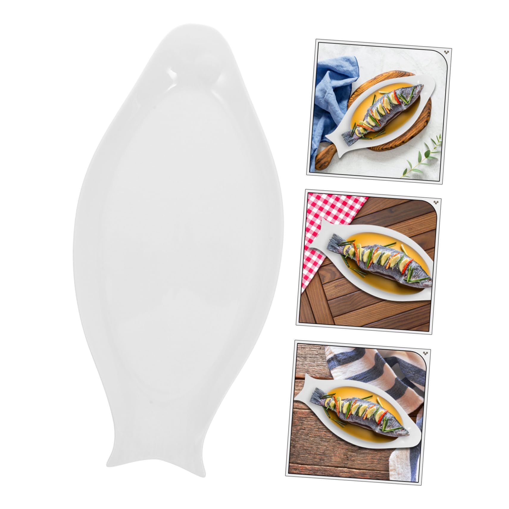 Toyvian Vajilla de Pescado Ovalada de Cerámica de 16 Pulgadas Diseño Sencillo Adecuado para Servir Aperitivos Hogar o Restaurante