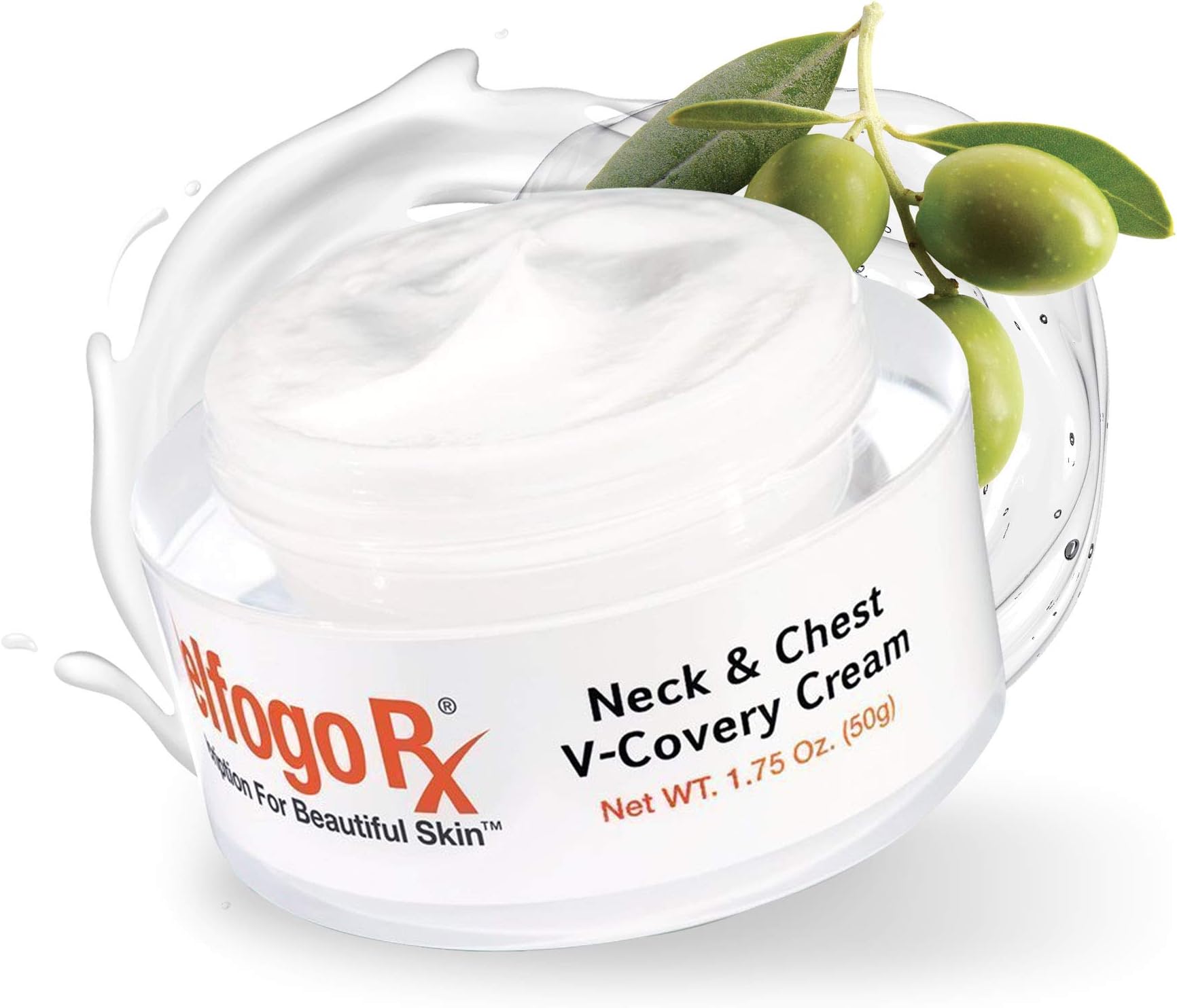 Delfogo Rx Neck and Chest V-Covery Cream, Neck Firming and Tightening Cream with Squalane and Peptides, Hyaluronic Acid Cream for Skin Tightening, 1.75 oz (50g) - SkinPro