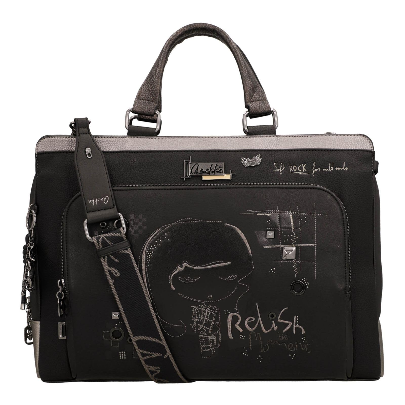 Anekke torba na laptopa torba na laptopa z kieszenią na laptopa Iron Briefcase wielokolorowy czarny