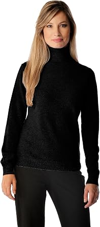 Cashmere Boutique Womens Pure Cashmere Slim Fit Turtleneck
