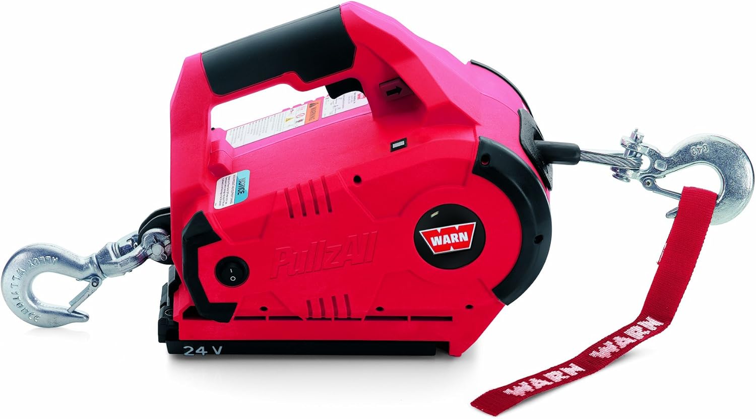 WARN 885030 PullzAll Cordless 24V DC Portable Electric Winch with Steel Cable