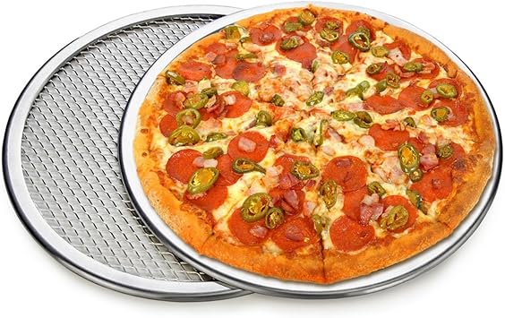 Non-Stick Pizza Tray Aluminum Mesh Pizza Screen Baking Tray, Round Pizza And Pasta Baking Pan For Even Heat Distribution, Reusable Kitchen Tool For Home Oven, Cookware Accessory(14 in)