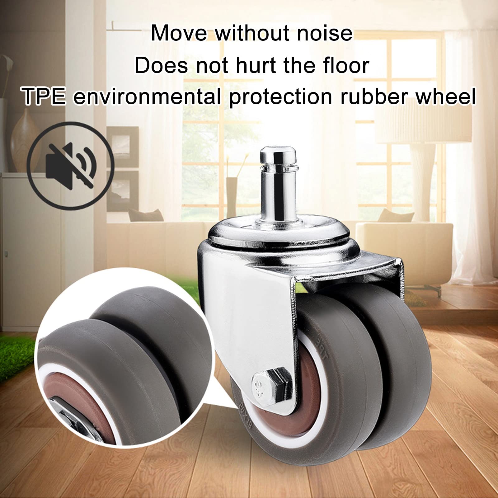 VEVOR Set Di Ruote Girevoli Di Ricambio Per Sedia Da Ufficio Da 5 Pezzi Diametro 762 Mm Ruote Pivotanti 5 Pezzi Per Sedia Da Computer Per Carichi Pesanti Per Pavimenti Capacita Di Carico Max 59 Kg 78417981