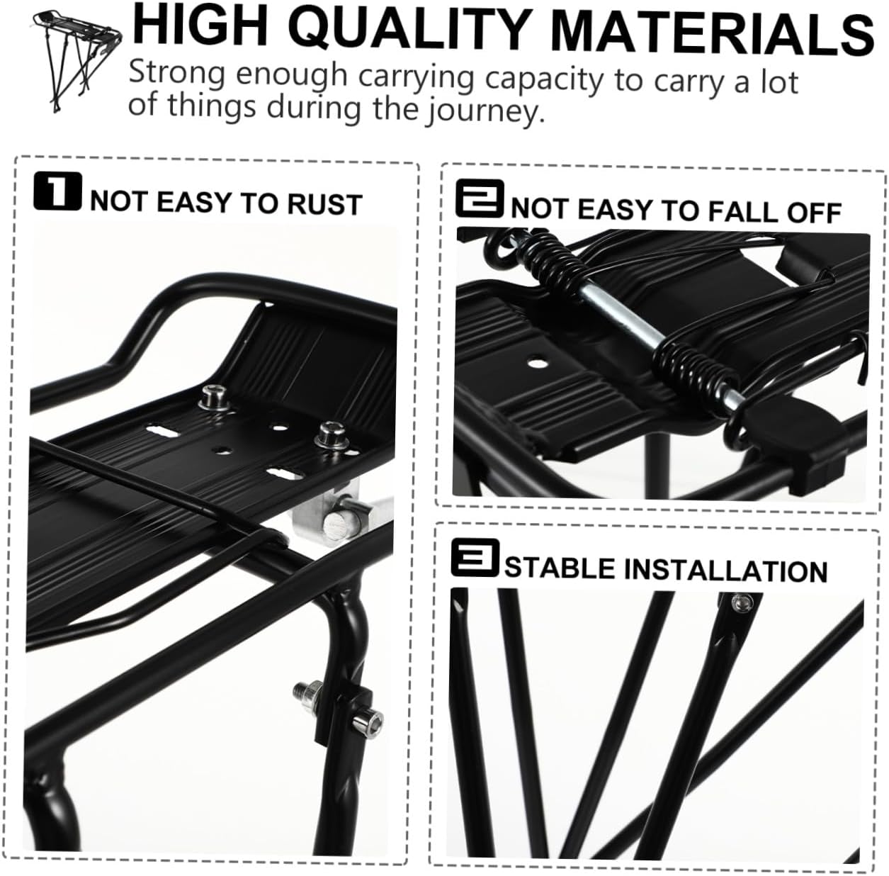Mountain Bike Cargo Rack Aluminum Alloy Bike Rear Seat Storage Rack Heavy Duty