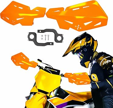 Universal 7/8" 22mm and 1 1/8" 28mm Handle Bar Hand Guards Nylon Bracket for Dirt Bike Motocross ATV for SX SXF EXC XCW-Orange