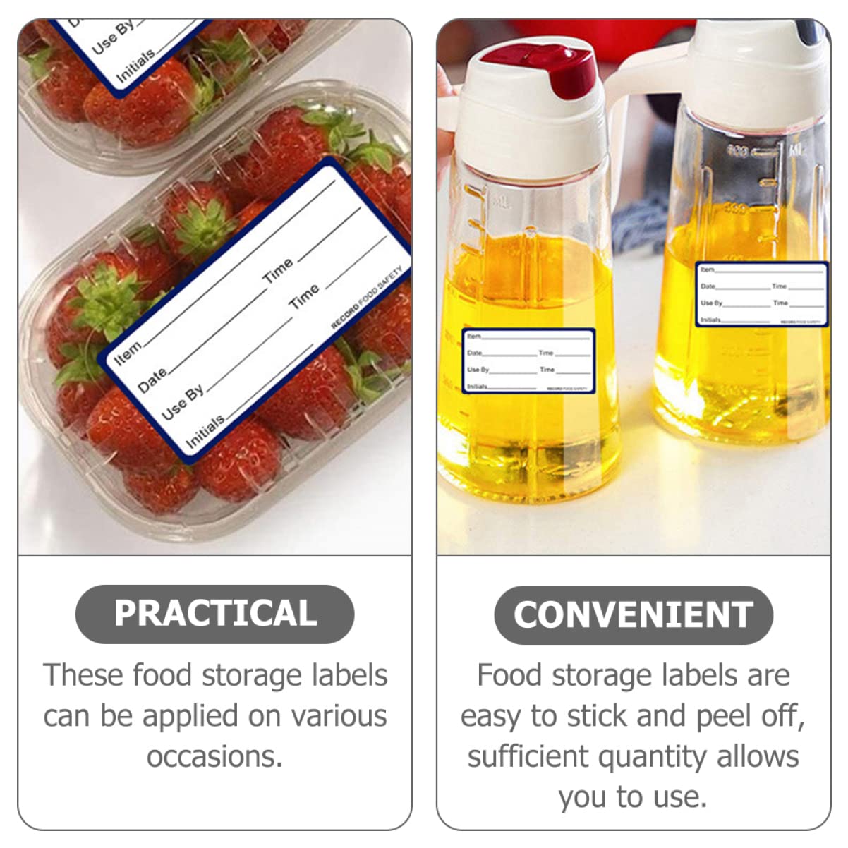 NUOBESTY 4 Set Etichetta Data Adesivo Etichetta Cucina Etichette Per Alimenti Frigorifero Congelatore Etichette Alimentari Adesivo Per Del Cibo Adesivi Carta 2 * 4