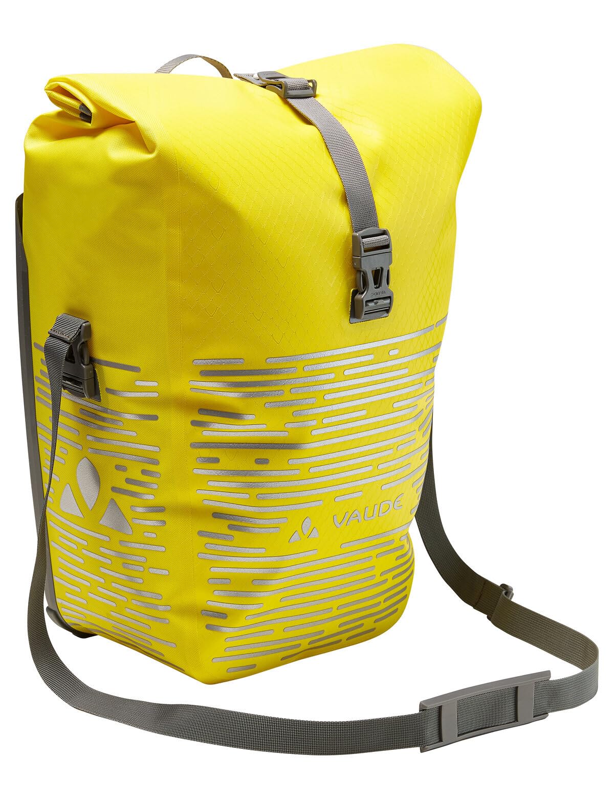 VAUDE Aqua Back Luminum Single II -Fahrradtasche - 1 Hinterradtasche (24 Liter) in gelb - wasserdicht, einfache Befestigung - Made in Germany