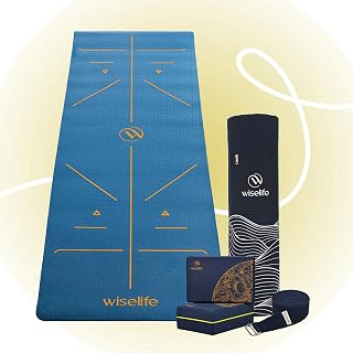 WiseLife Alignment Yoga Kit 6 mm | Yoga Mat,Carry Bag,Stretch Belt &amp; Yoga Blocks | Non-Slip,Durable &amp; Lightweight Ideal fo...
