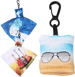 Microfiber 3-Piece Cleaning Cloth with Keychain - Screen Cleaner for Smartphone, Camera Lens, Tablet and Computer