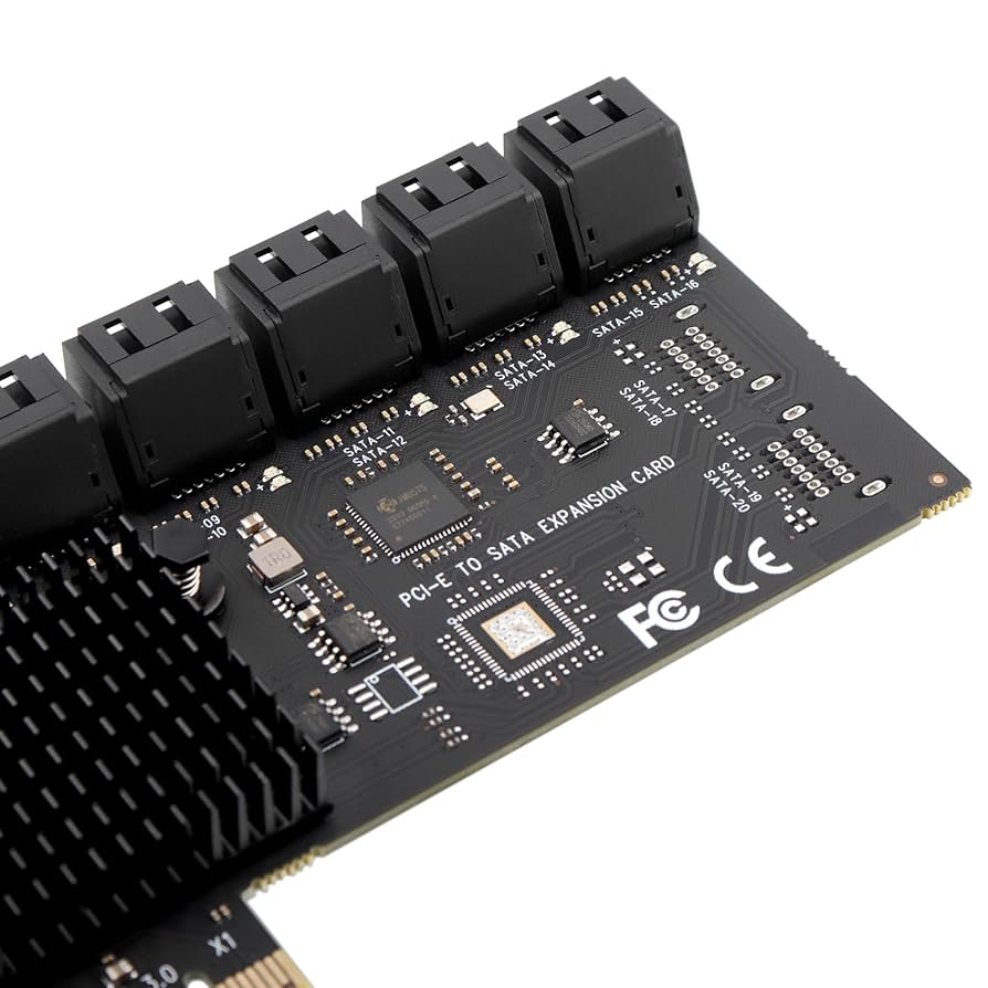 Amazon.co.jp: SATA 拡張カード PCIe X1 - 16ポート SATA3.0 SSD