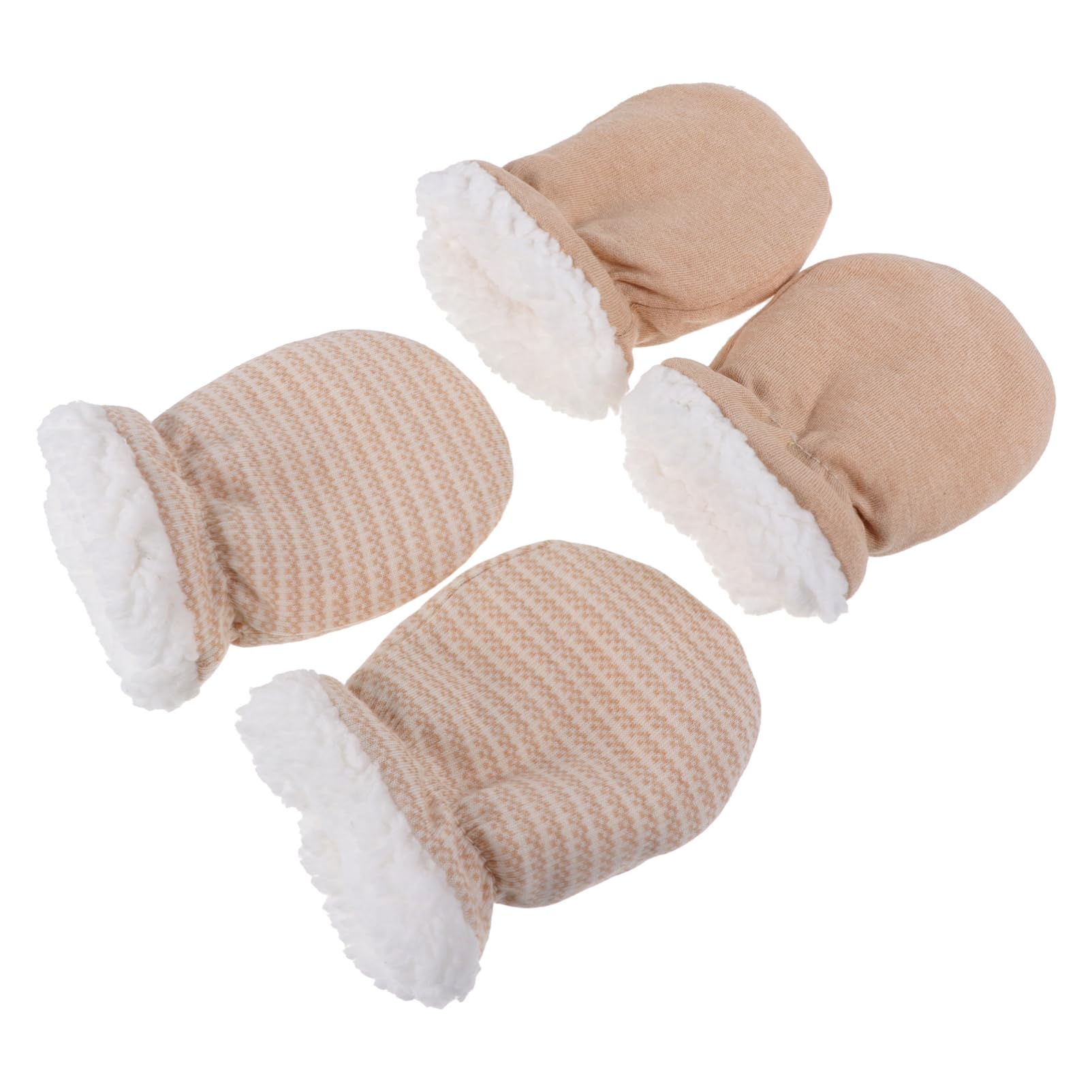 FOMIYES Baby Mittens 2 Pairs Newborn Gloves Warm Soft Anti-scratch Design for Baby's Comfort