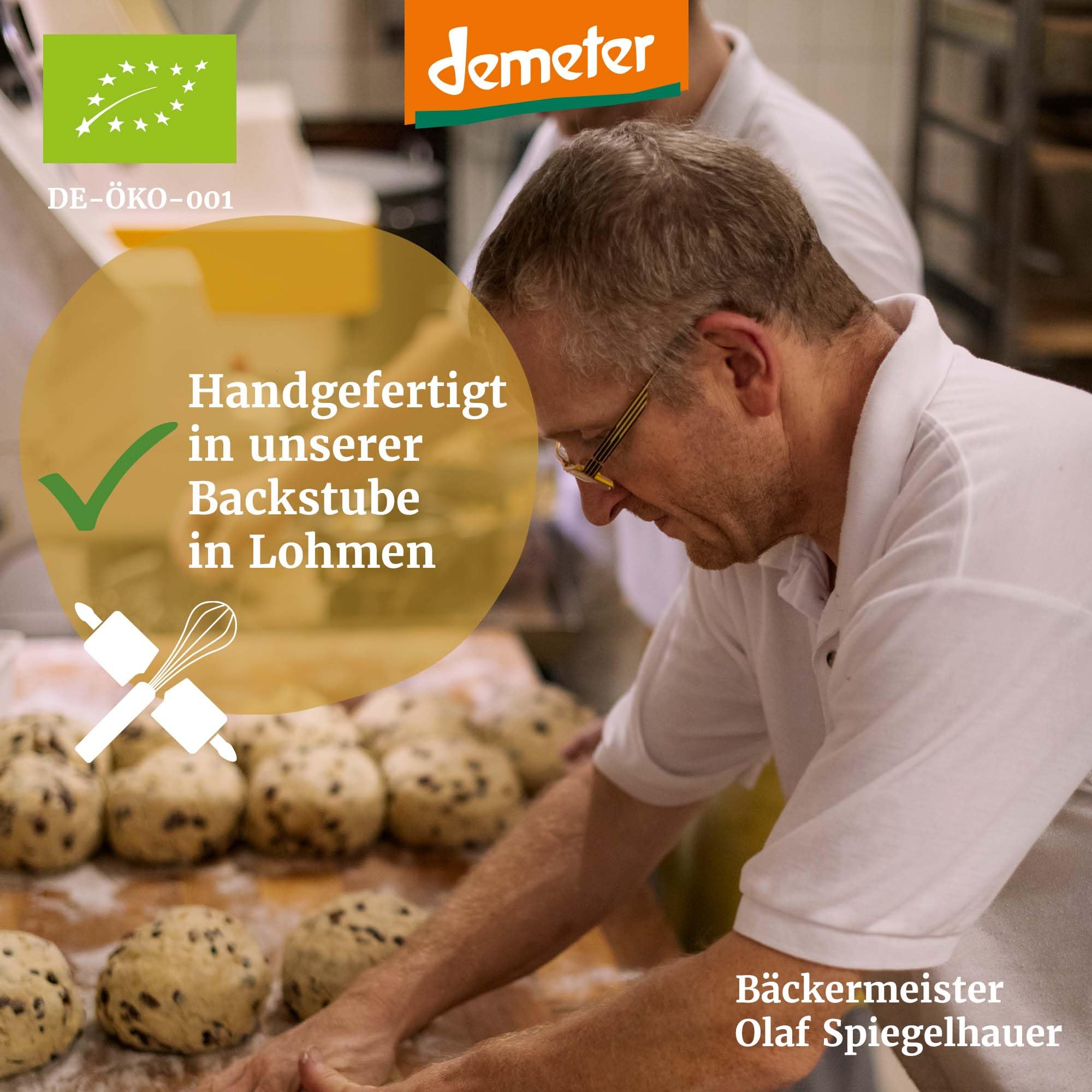 Bäckerei Spiegelhauer Demeter Christstollen Bio Stollen 1 kg aus Sachsen Stollen im Präsentkarton ohne Palmöl Stolle