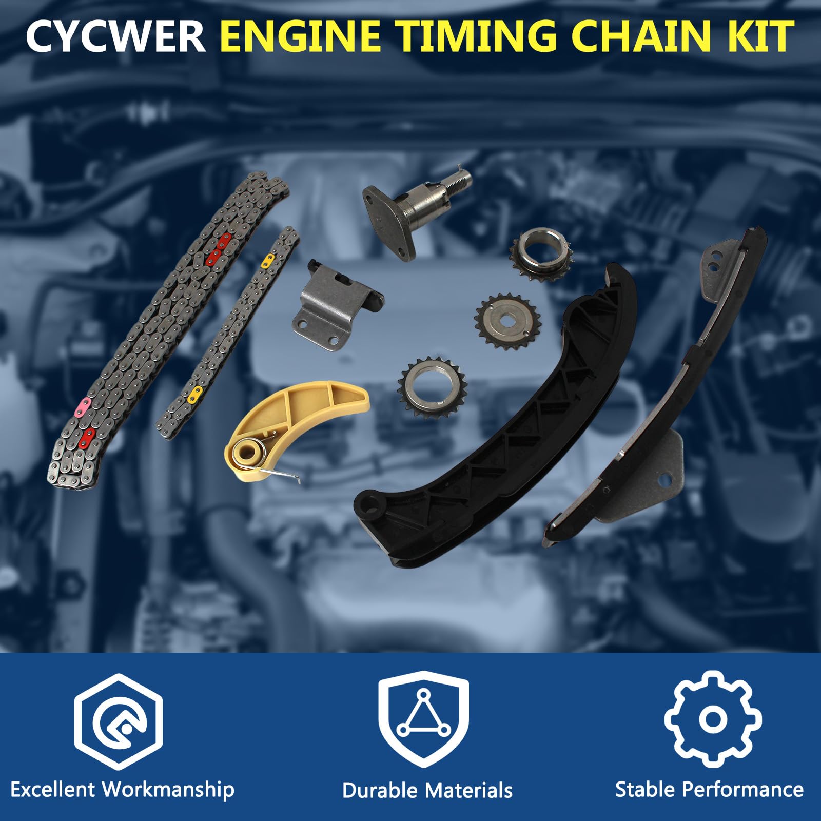 Kit catena di distribuzione motore adatto per Corolla 2009-2015 1.8L, adatto per Prius 1.8L 2011-2015, sostituire OE 13506-0T010, 13506-37070