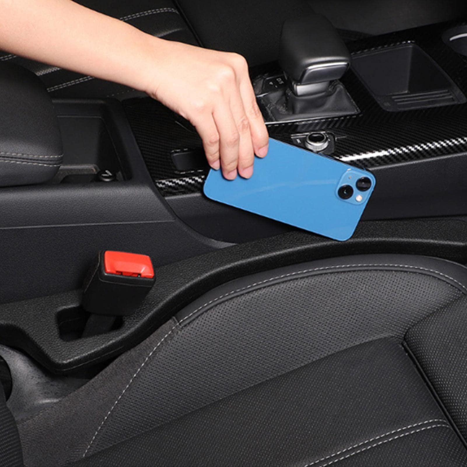 Portaoggetti Auto,Organizer Auto,Car Seat Gap Filler,Organizer Macchina,Velcro Organizer Sedile Auto Per Telefoni Cellulari,Chiavi,Accessori Per La Macchina,Riempitivo Per Sedili Auto,2 Pezzi