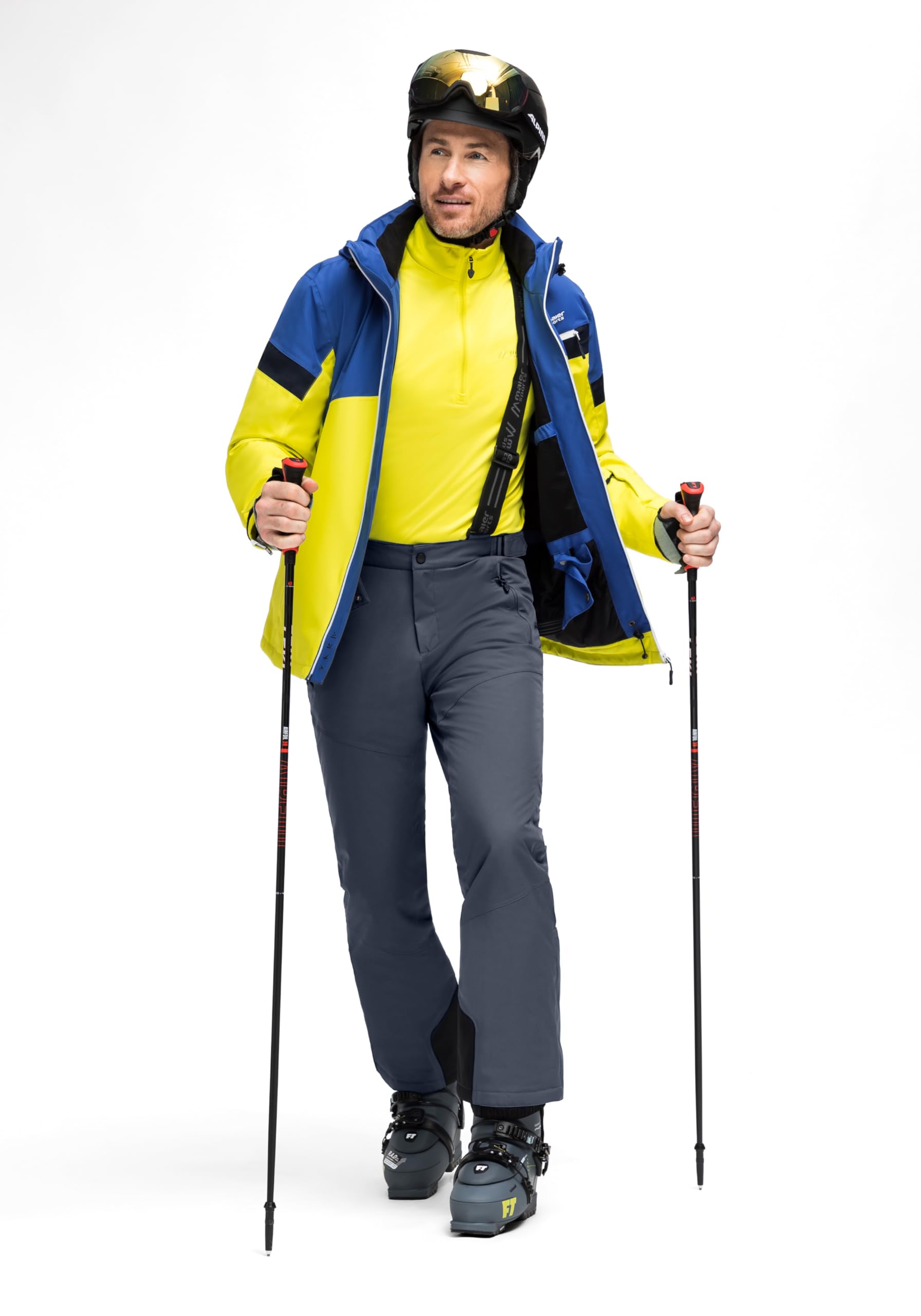 Maier Sports Anton 2 Herren Skihose wasserdichte Schneehose mit Hosenträgern Stretchmaterial mTEX Wetterschutz