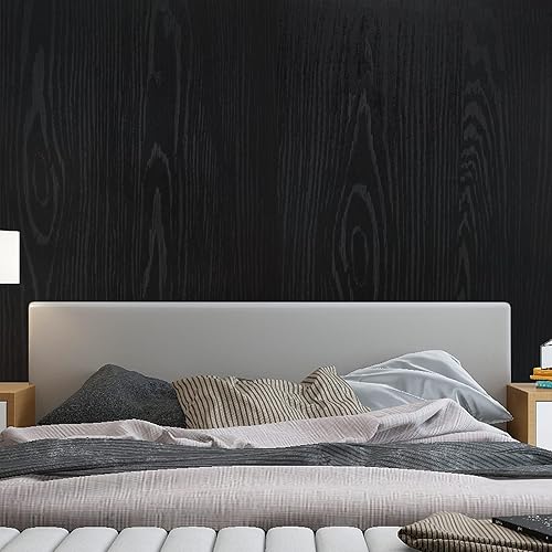 Miniatura 8 de Papel tapiz de granito de mármol negro y gris (23.6 x 118 pulgadas), película de vinilo autoadhesiva extraíble, papel decorativo para despegar y