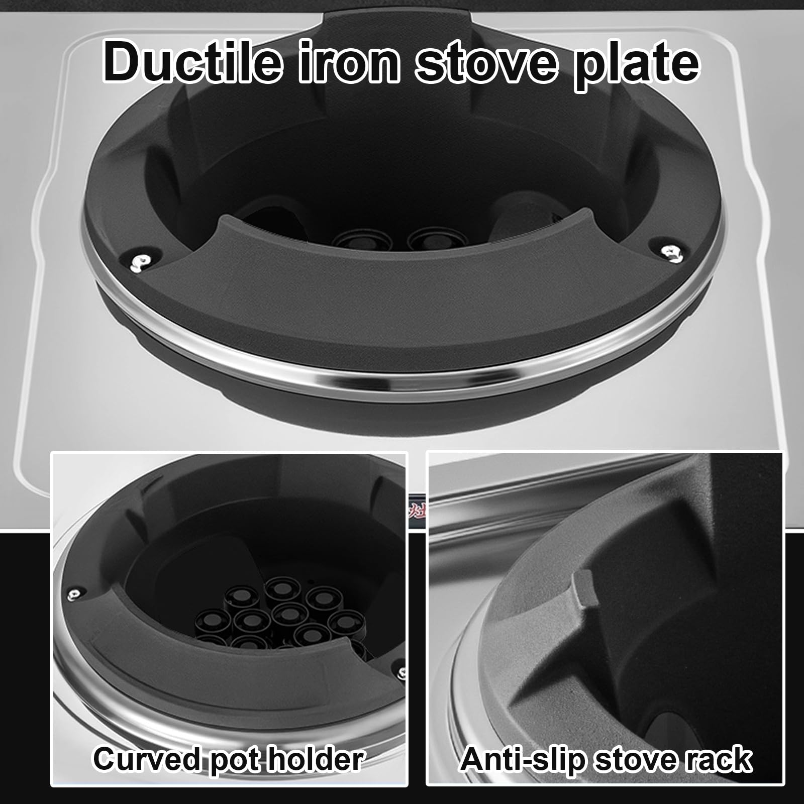 Fornello a Gas a Bassa Pressione, Fornello a Propano per Cucina Wok Commerciale in Acciaio Inox, Cucina da Campeggio a Gas, Escluso Regolatore e Tubo Flessibile Intrecciato