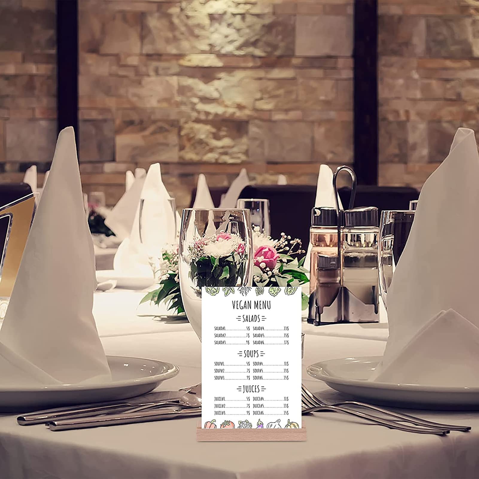 8 Stück Tischnummernhalter aus Holz für Hochzeit, Party, Tischdekoration, Acrylschilder, Halter für Abendessen, Zuhause