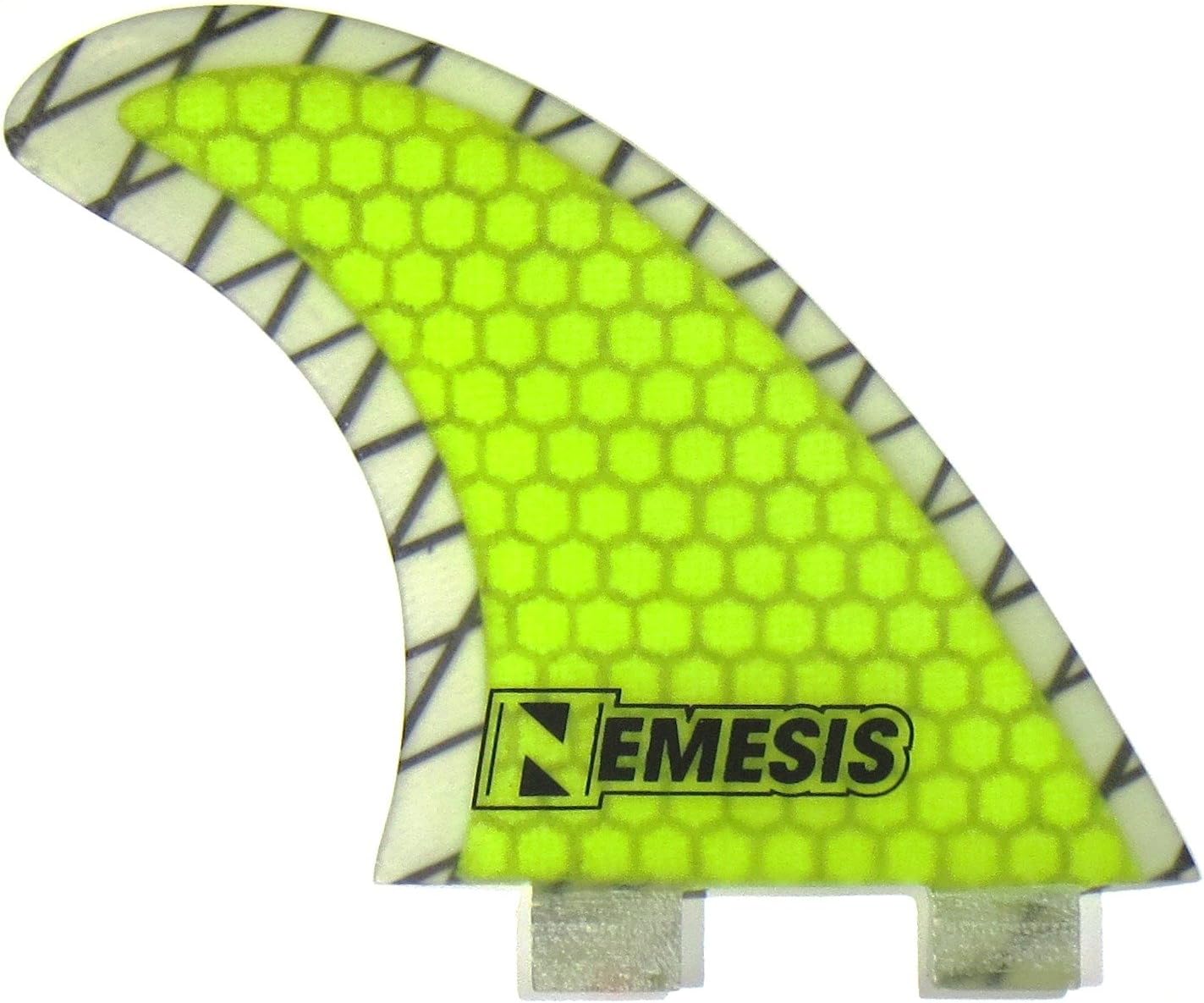 Carbon Fiber Hybrid FCS fin System – Medium Size with Honeycomb Hex Core Surfboard fins Radioactive Yellow Tri Fin Thruster Set FCS fins shortboard Surfboard