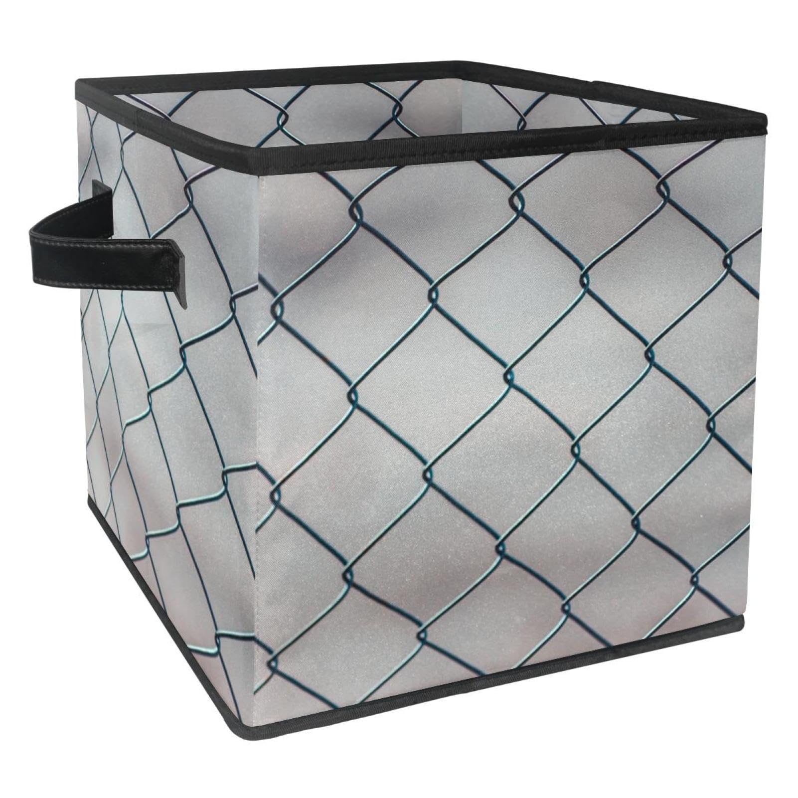 Cube de rangement en tissu pour placard et chambre d'enfant motif clôture graphique