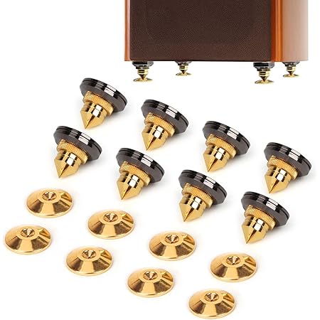 Amazon Lamptop インシュレーター スピーカー ８個セット 両面テープ付き スパイク受け いんしゅれーたー オーディオ音質向上 振動防止 高さ調節可能 スパイクベース スピーカー ボード スピーカースタンド Lamptop スパイク