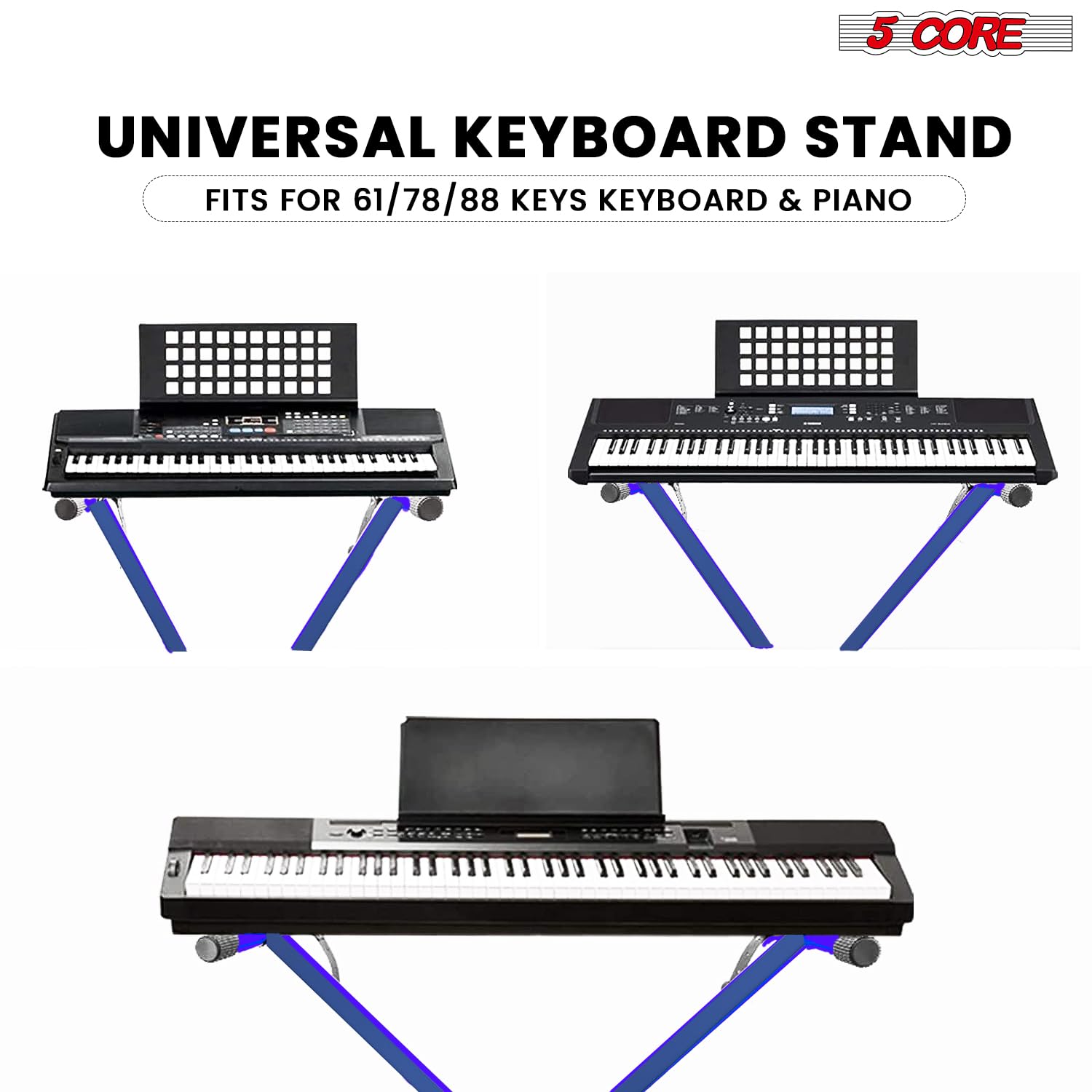 Amazon.co.jp: 5コア キーボードスタンド シングル Xスタイル 高さ7