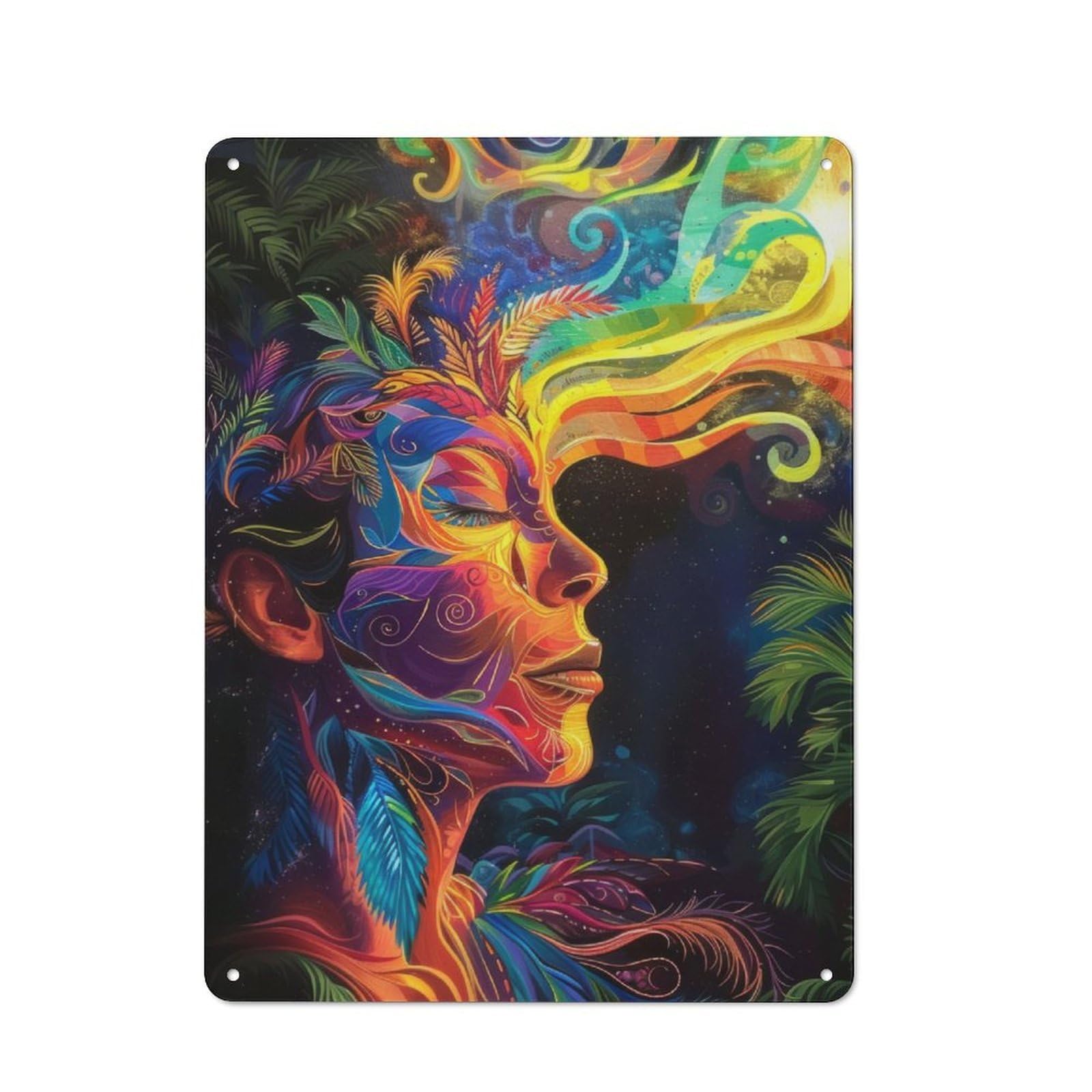 Junmoney Swirling In Rainbow Retro Metal Wall Sign 40X30cm For Guest Room Or Hallway, New-Space Wall Decor For Home Decor Collectors