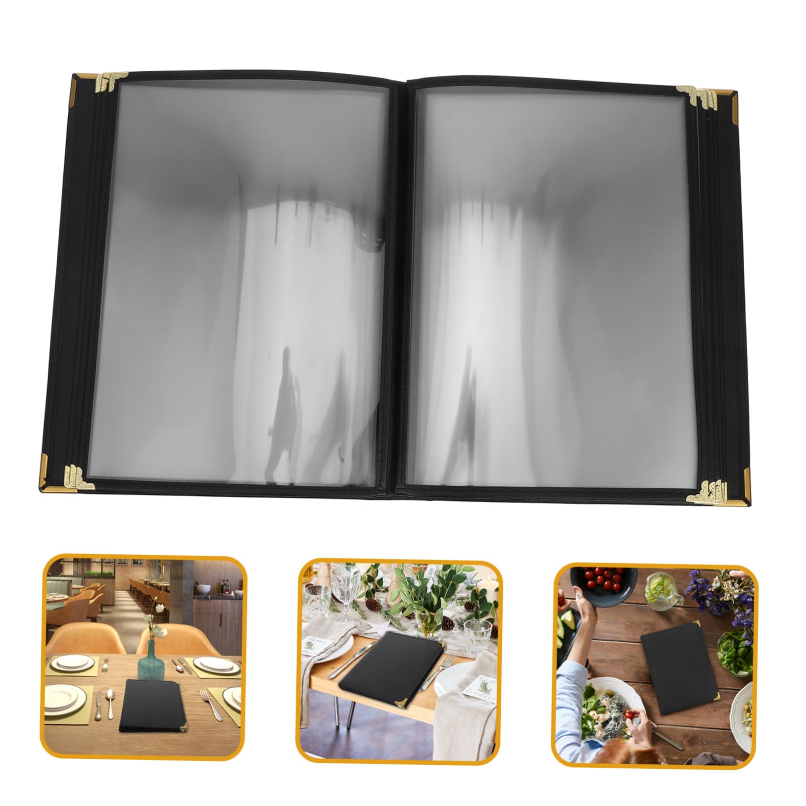 ABOOFAN Carpeta de Menú de Pvc Transparente, Portada Resistente al Desgaste, Diseño Multifuncional para Hoteles y Cafeterías, Adecuado para Cartas y Recetas